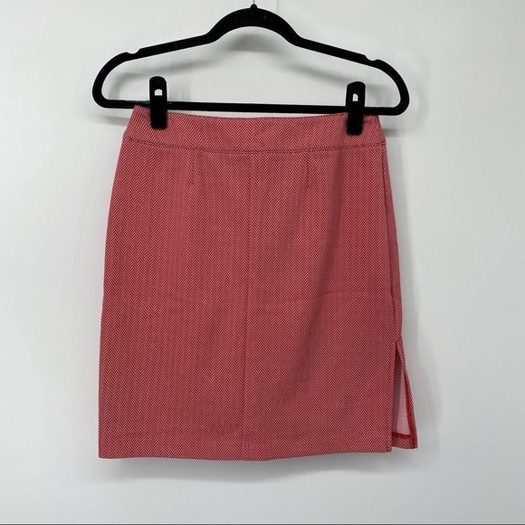 Express Red & White Mini Chevron Attached Belt Skirt - Picture 5 of 5